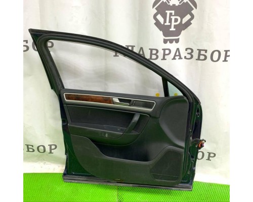 Дверь передняя левая Touareg 2010> (СИНЯЯ В СБОРЕ ПРАВЫЙ РУЛЬ) б/у